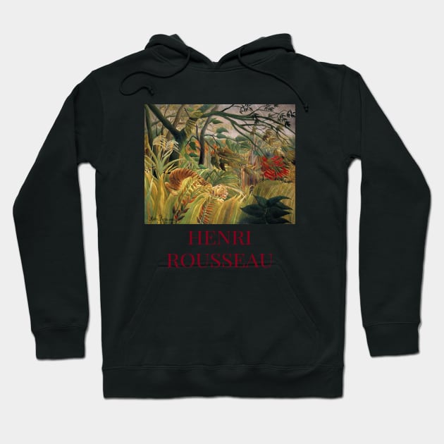 Henri Rousseau Tiger in a Tropical Storm Hoodie by SybaDesign